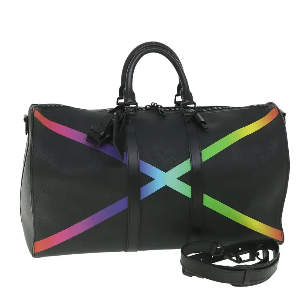 LOUIS VUITTON Taiga Rainbow Keepall Bandouliere 50 Boston Bag M30345